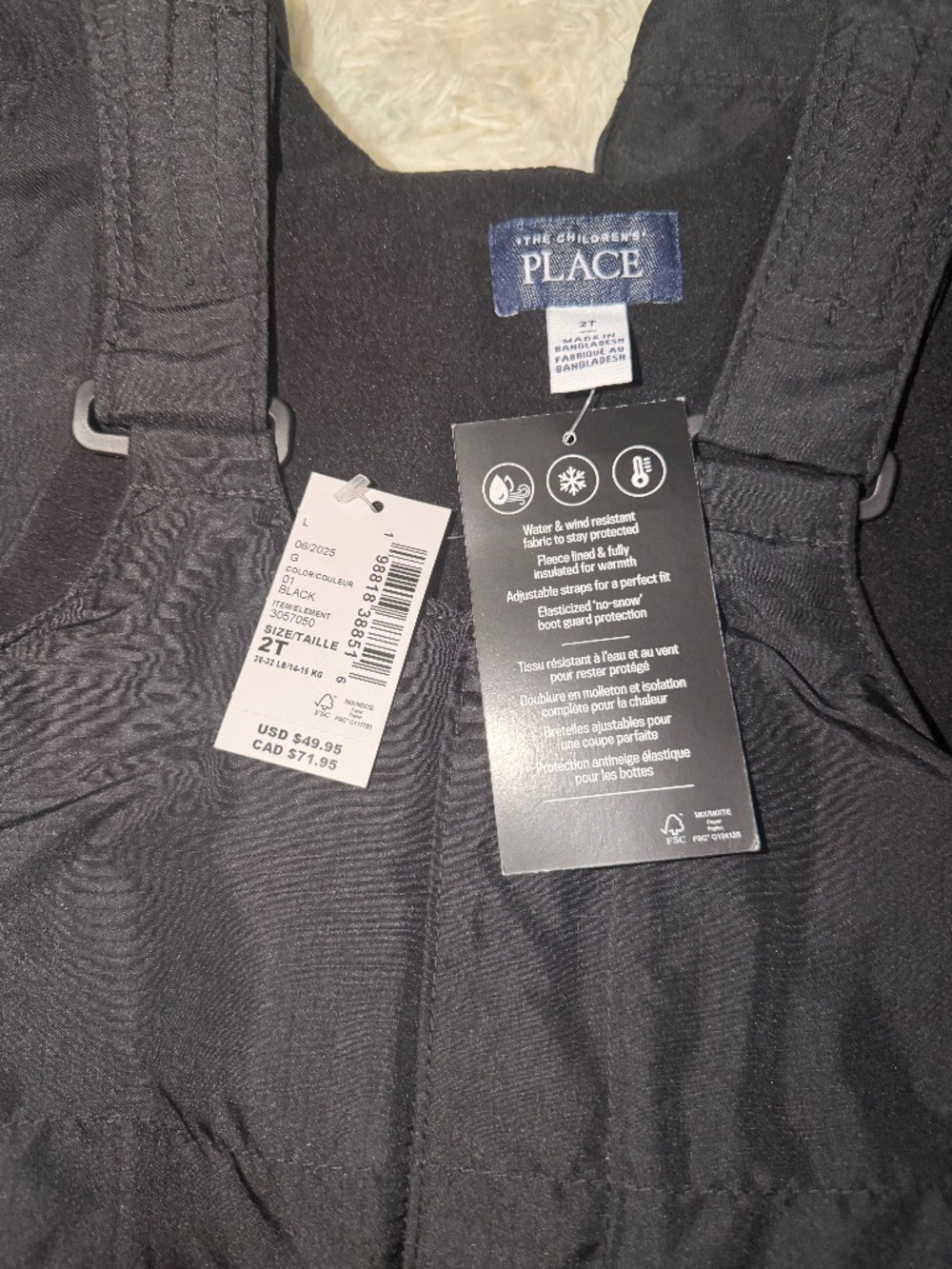 Snowpants Bib style 2T (NWT)